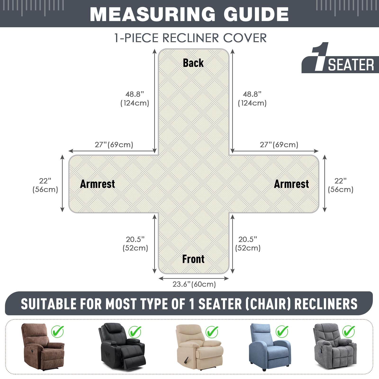 TAOCOCO recliner cover with pocket keeps remotes handy