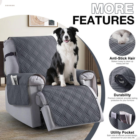 TAOCOCO secure-fit recliner cover with elastic straps and buckle