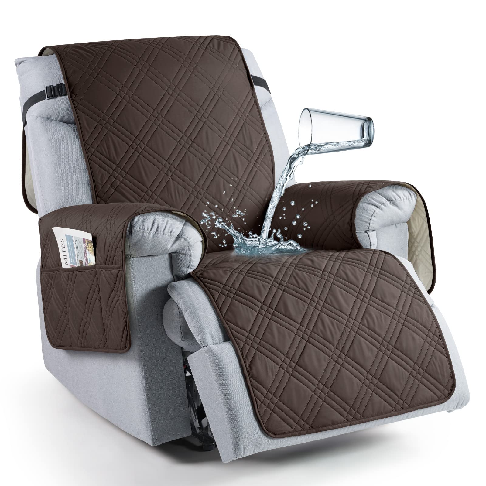TAOCOCO waterproof recliner cover close-up highlighting spill protection.
