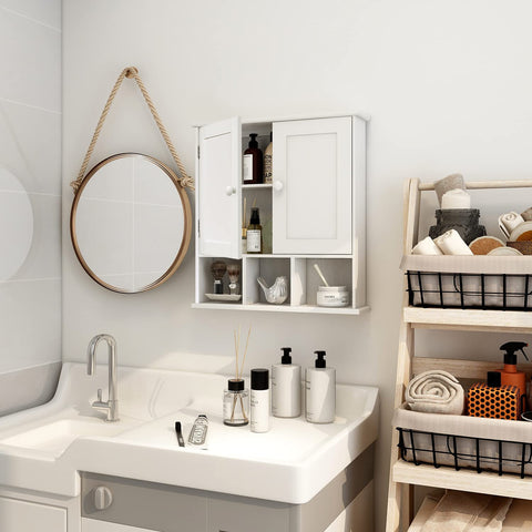 TaoHFE wall-mounted bathroom cabinet with door open for easy access