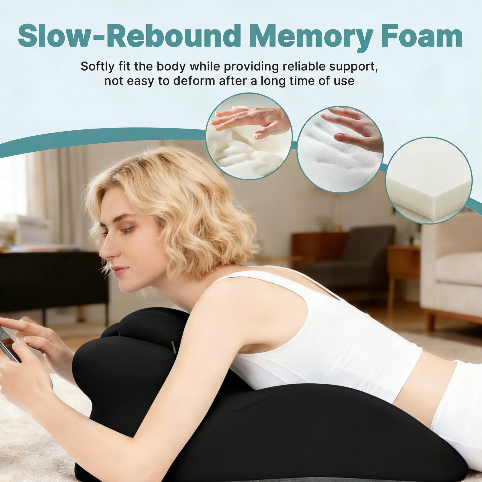 TAOMYTA cushion elevates legs for relaxed circulation after long days.