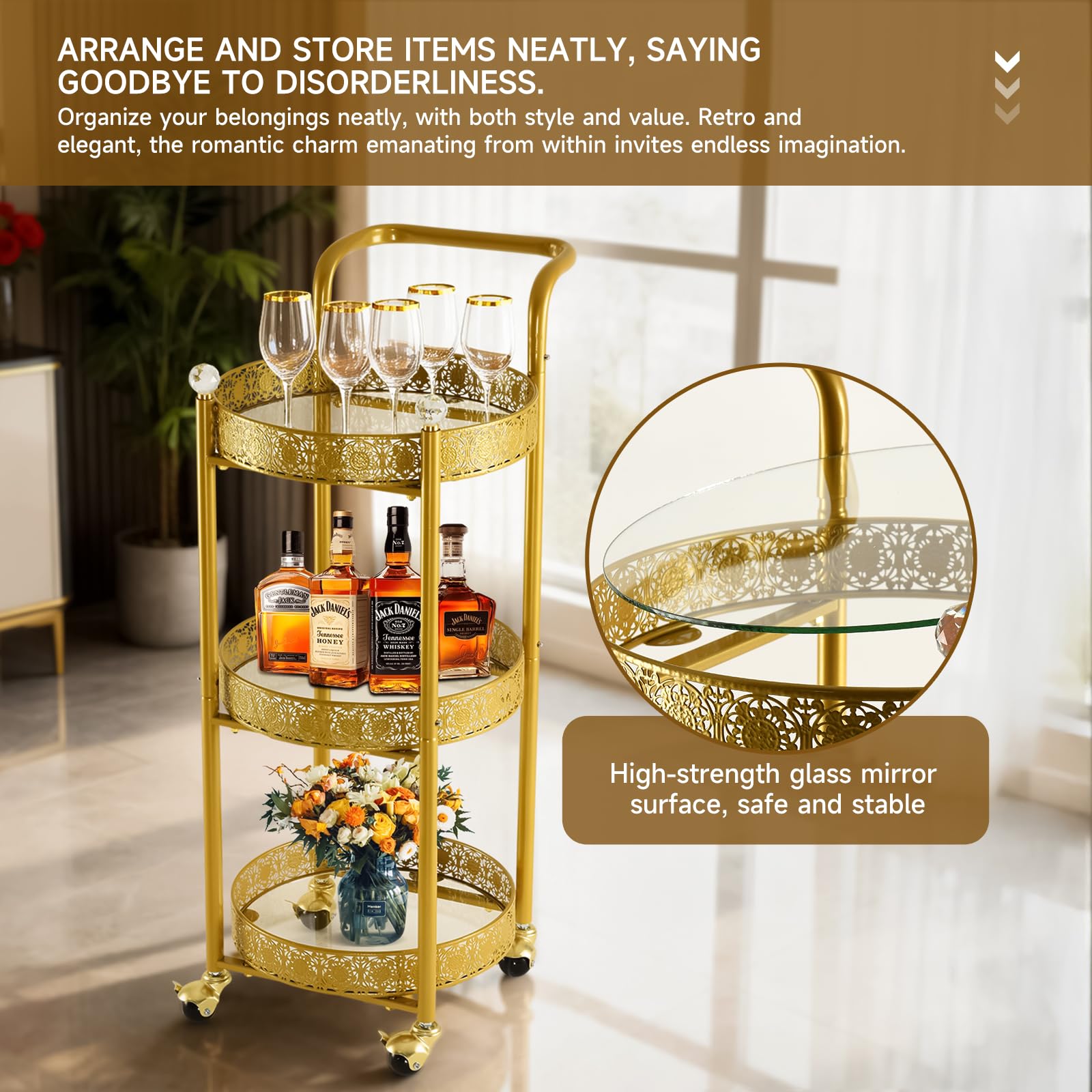 Taotanra rust-resistant carbon steel frame supports up to 30 kg per shelf