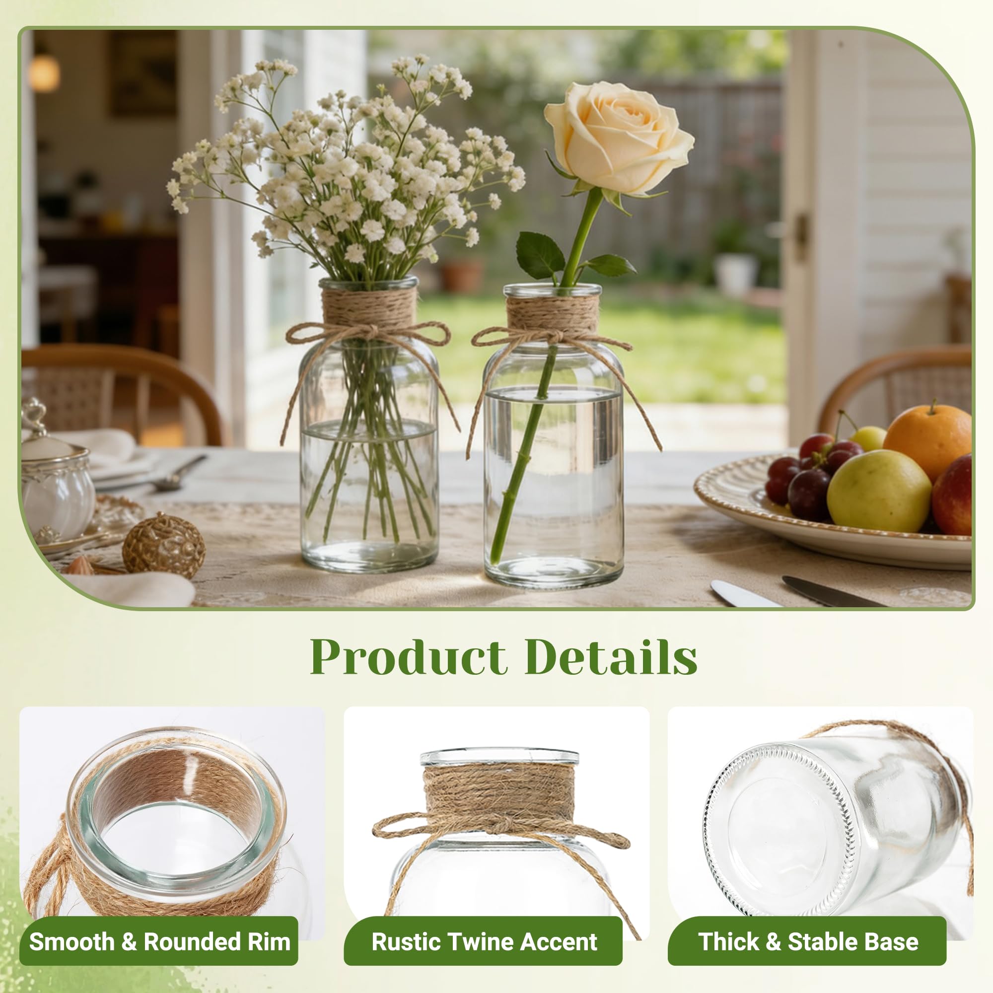 TAOZIMA boho cylinder vase for dried bouquets adds modern, airy charm to any table.