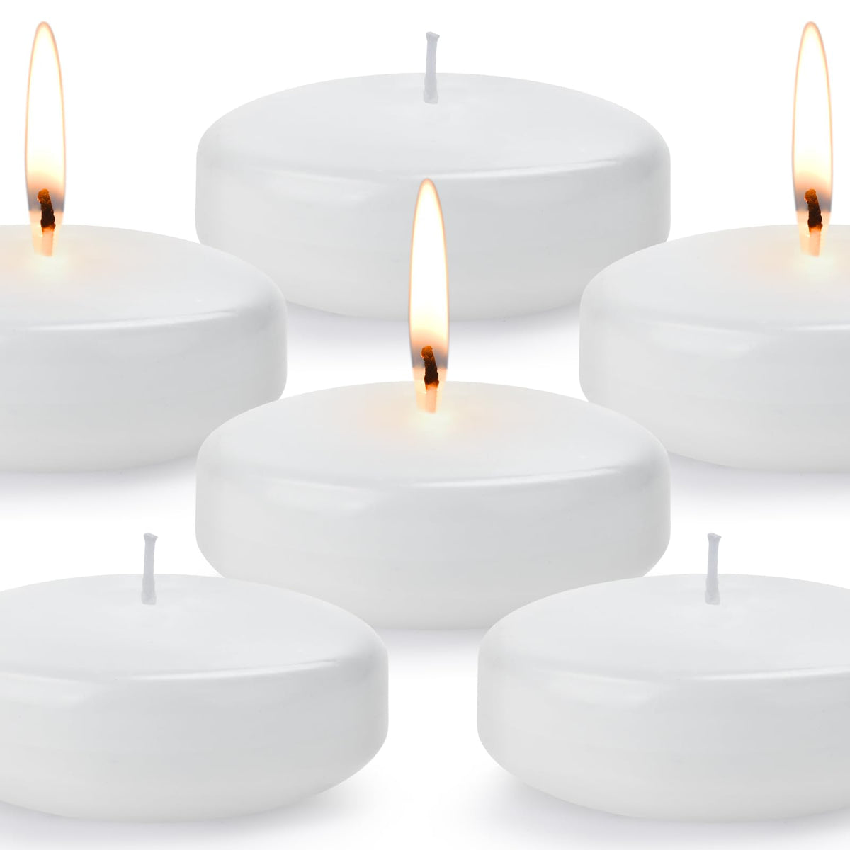 Tappovaly 3-inch white floating candles in water for elegant tabletops