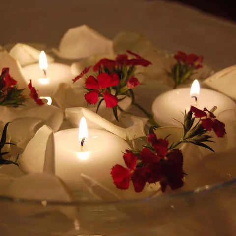 Tappovaly white floating candles for outdoor garden or poolside events