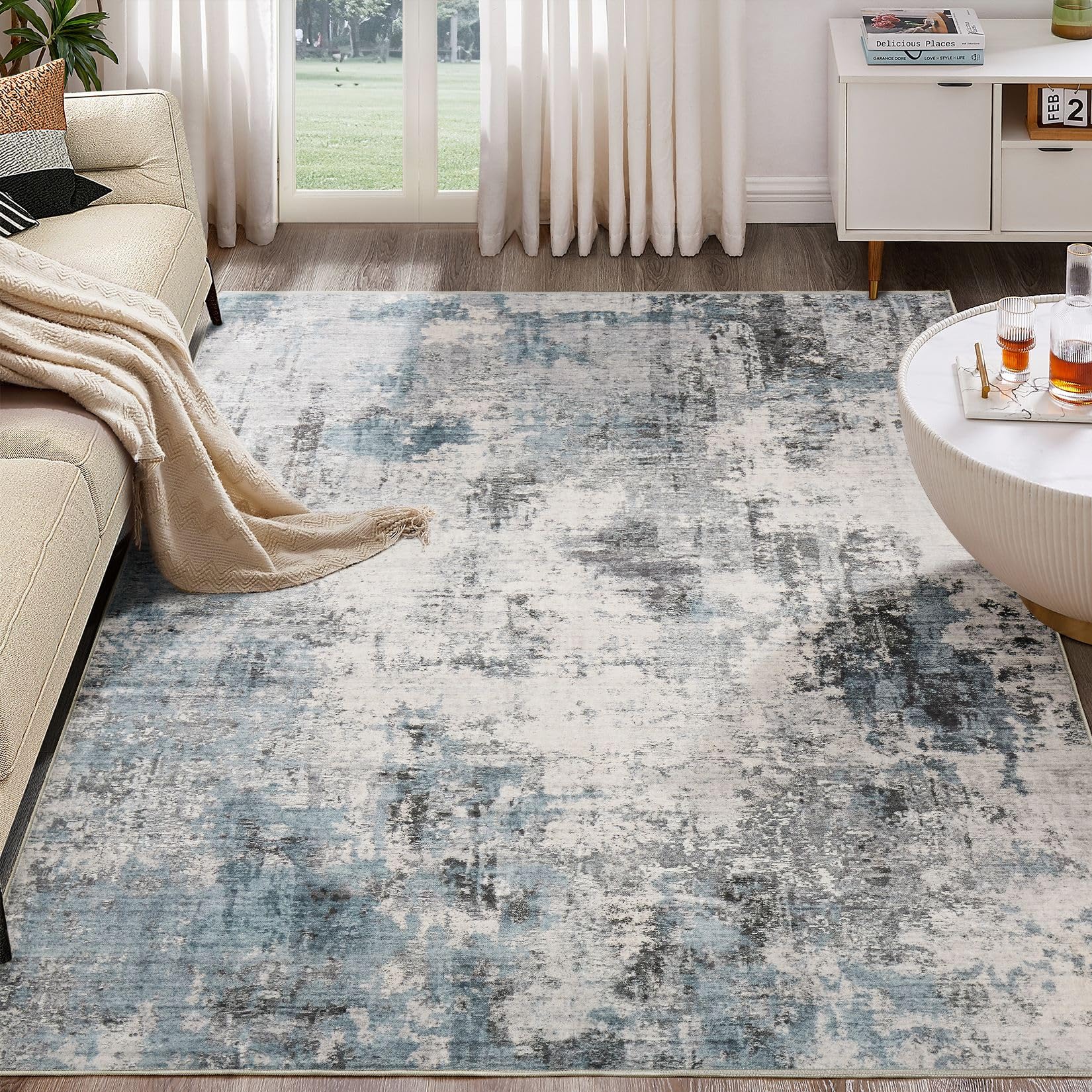 Taranch washable rug dense low pile — dirt stays on top for easy cleaning.
