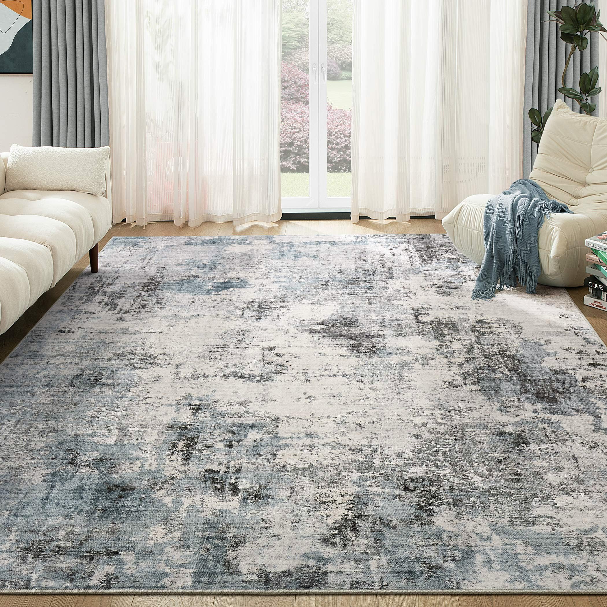 Taranch washable rug non-slip backing — safer placement on smooth floors.