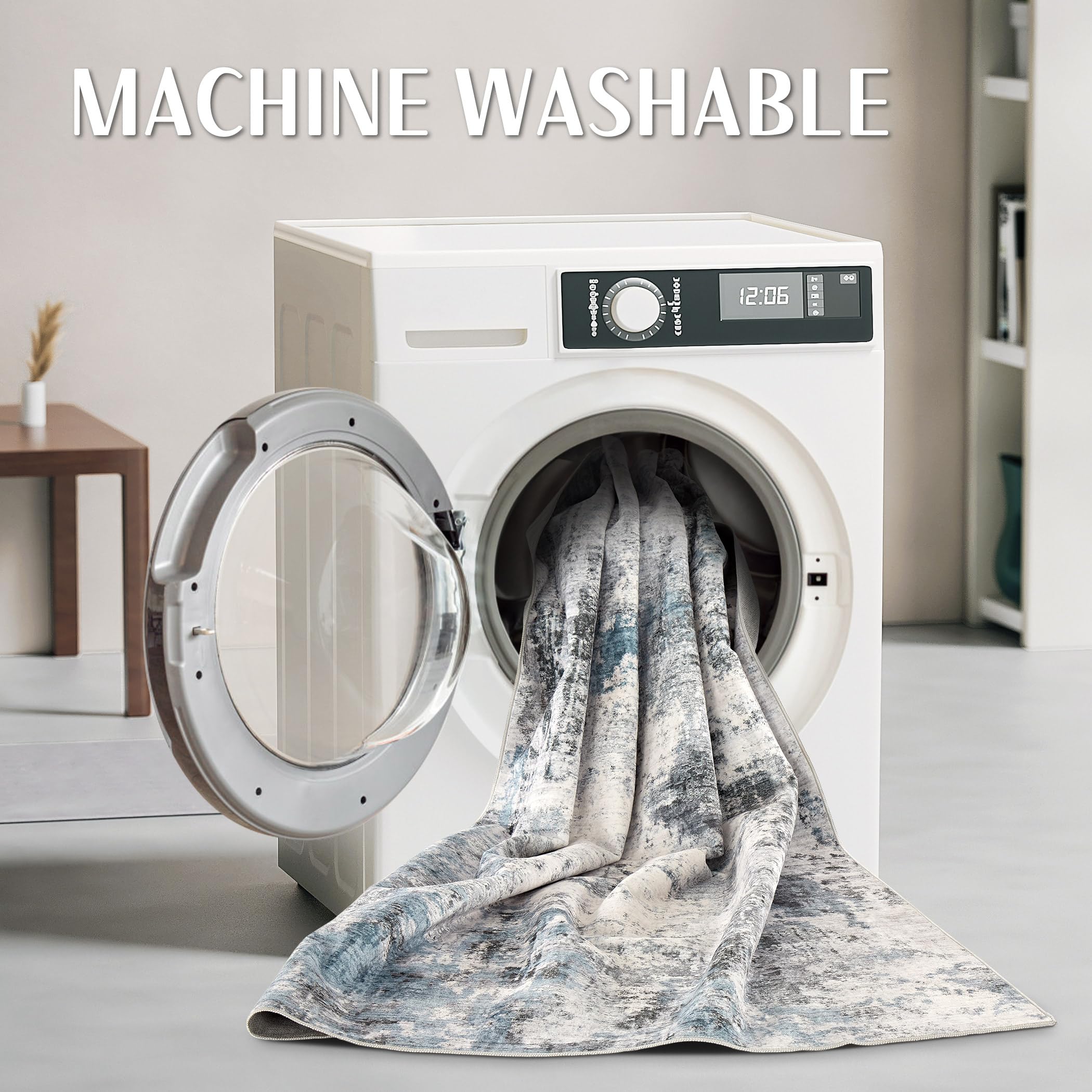 Taranch washable rug soft barefoot comfort — ideal for lounging areas.