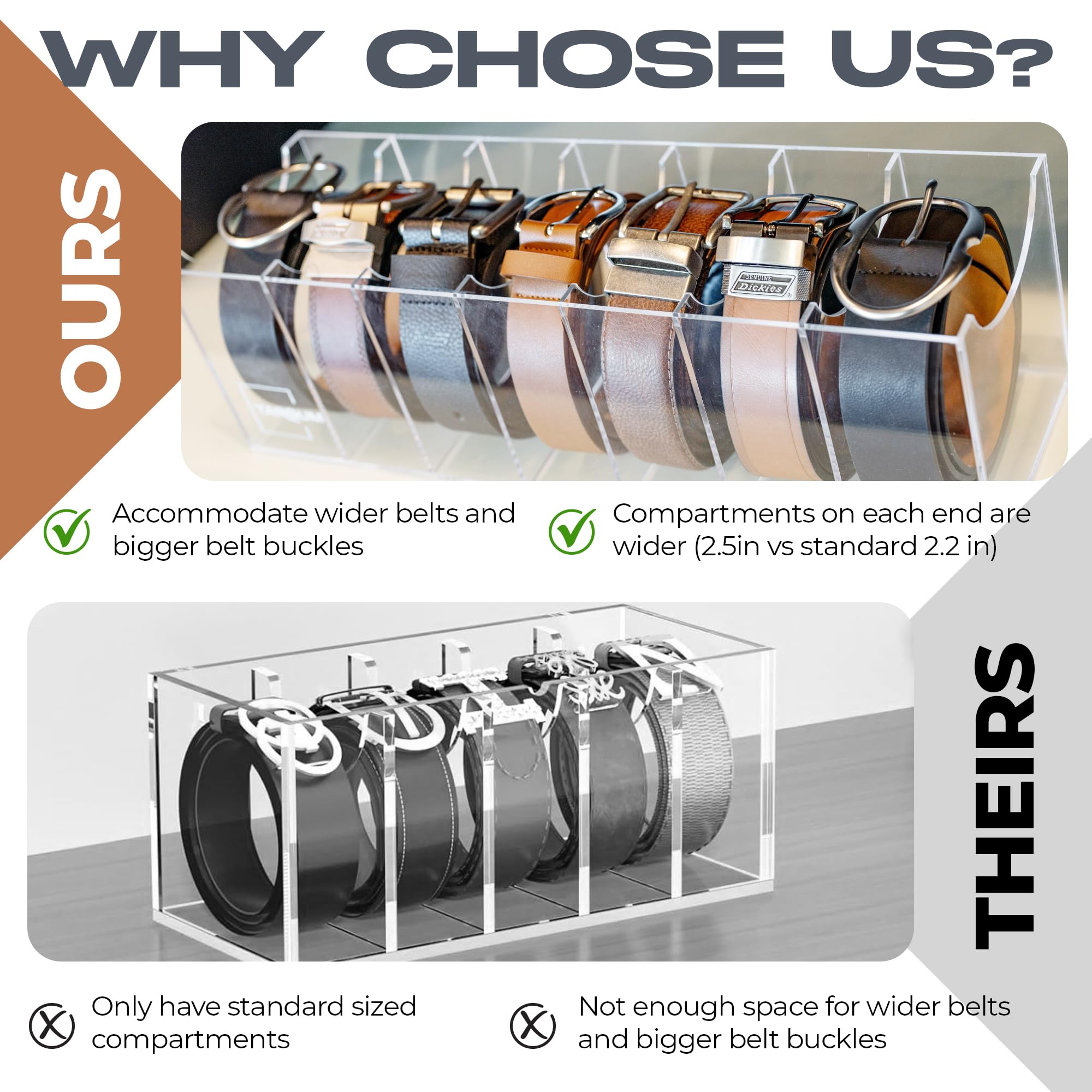 Targum stackable belt organizer saves space in drawers and closets