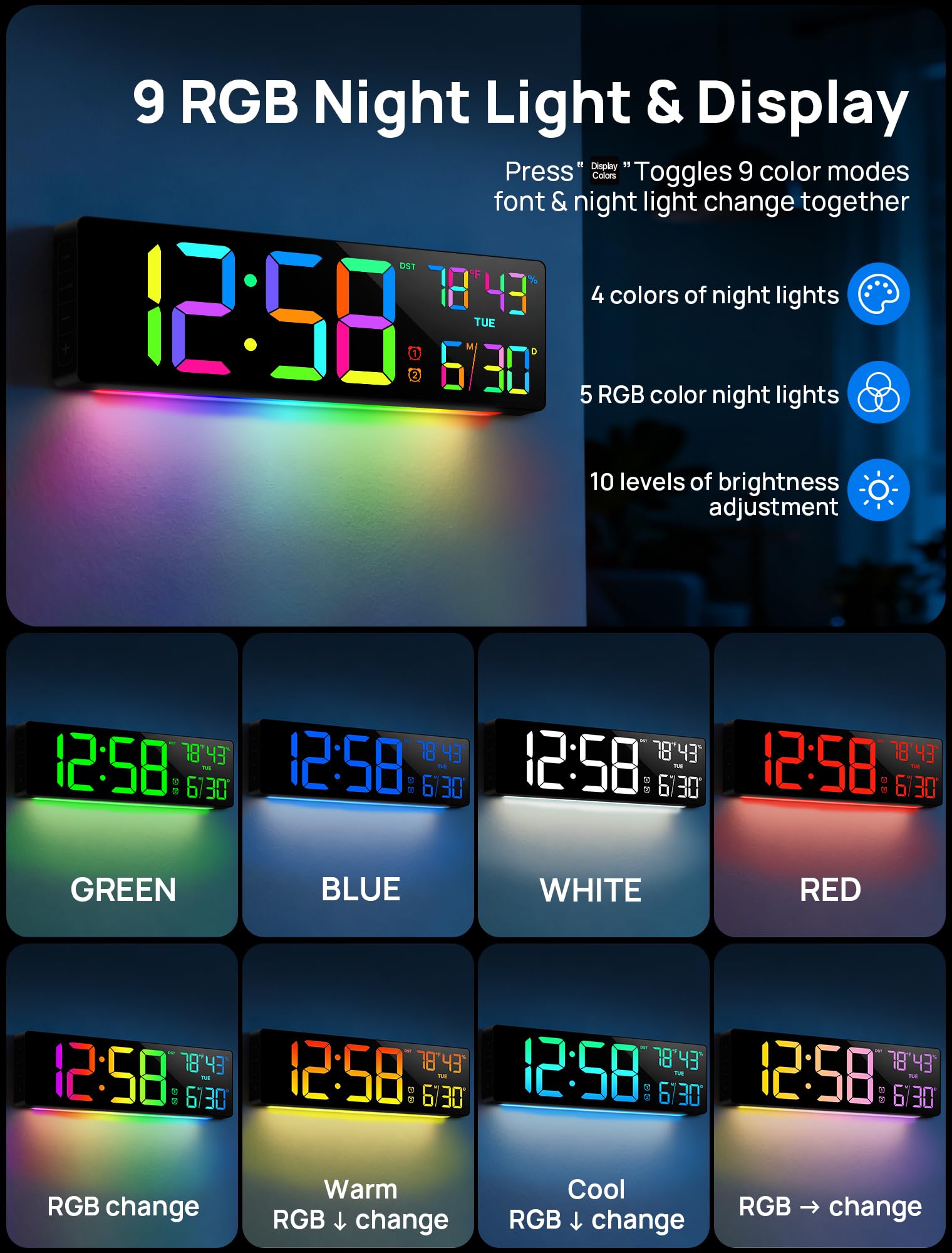 Tarinks color options display for customizable ambiance and visibility