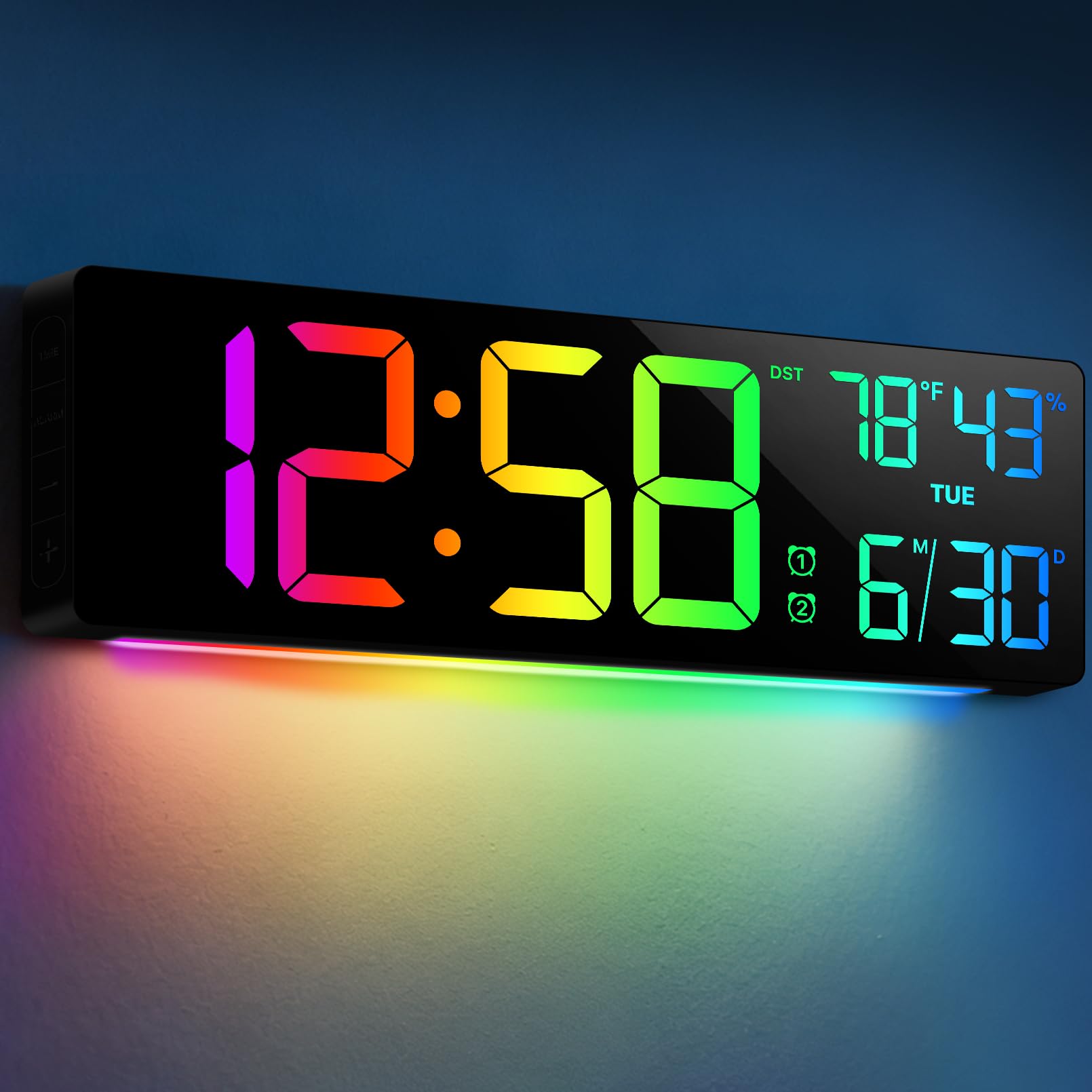 Tarinks 18.5 inch clock with remote front view for easy room visibility