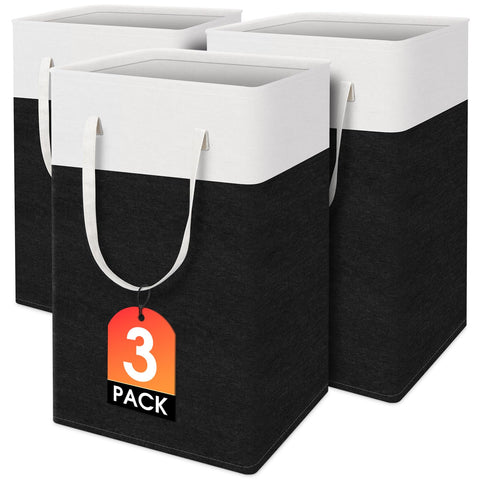 TasticTotes 3-pack laundry basket with sturdy handles for easy transport