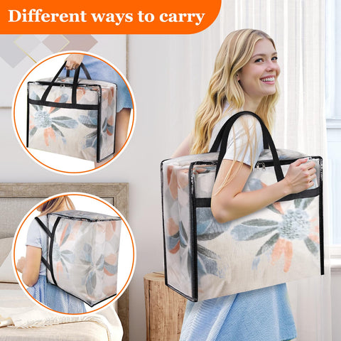 TasticTotes 40-liter capacity bags hold blankets, clothes, and more