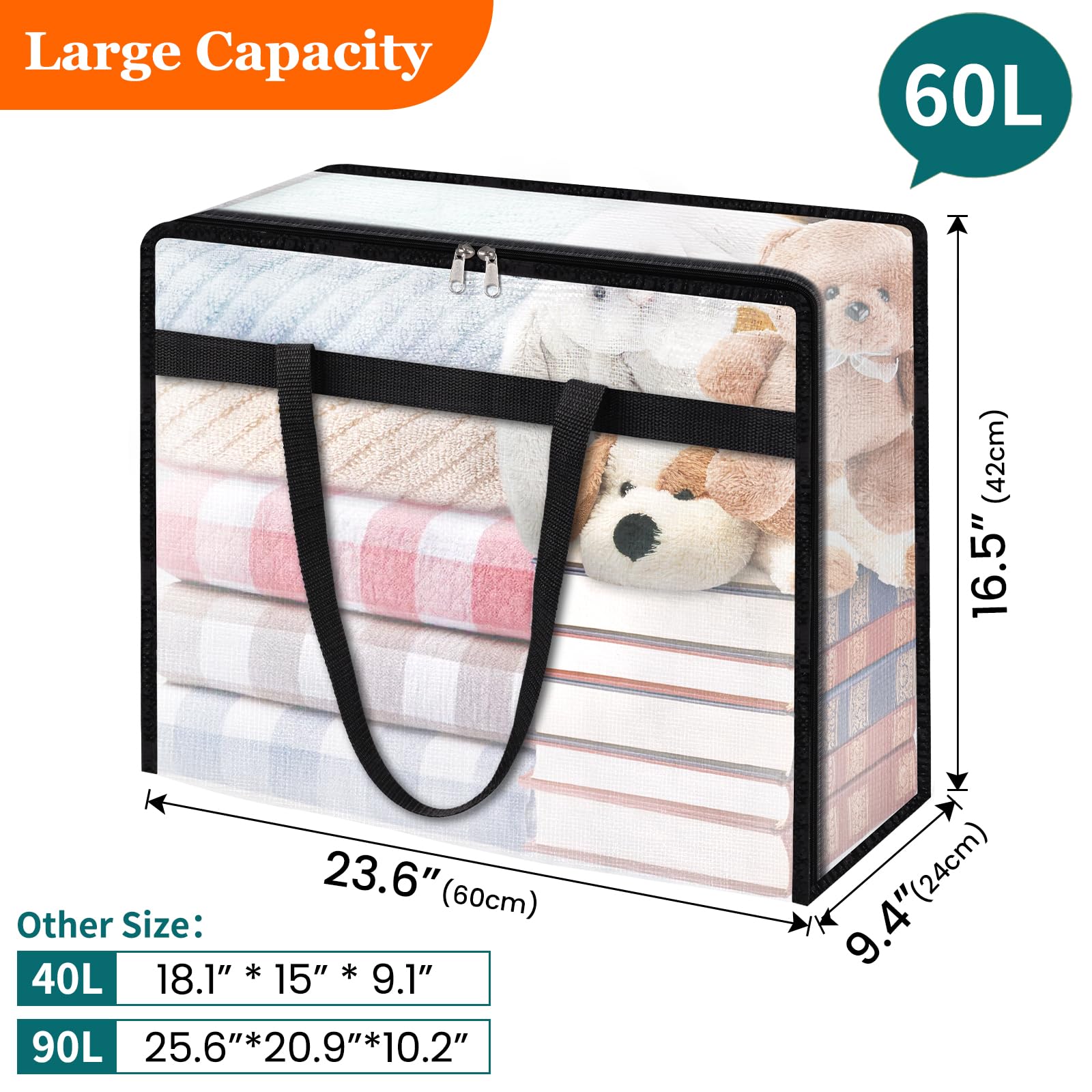 TasticTotes clear storage bag for clothes helps find outfits quickly.