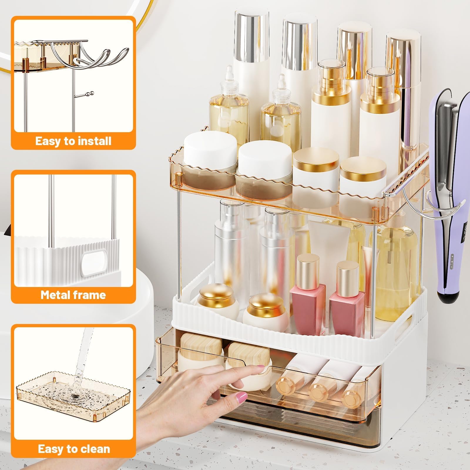 TasticTotes multi-use storage keeps jewelry, skincare, and cosmetics neatly stored.