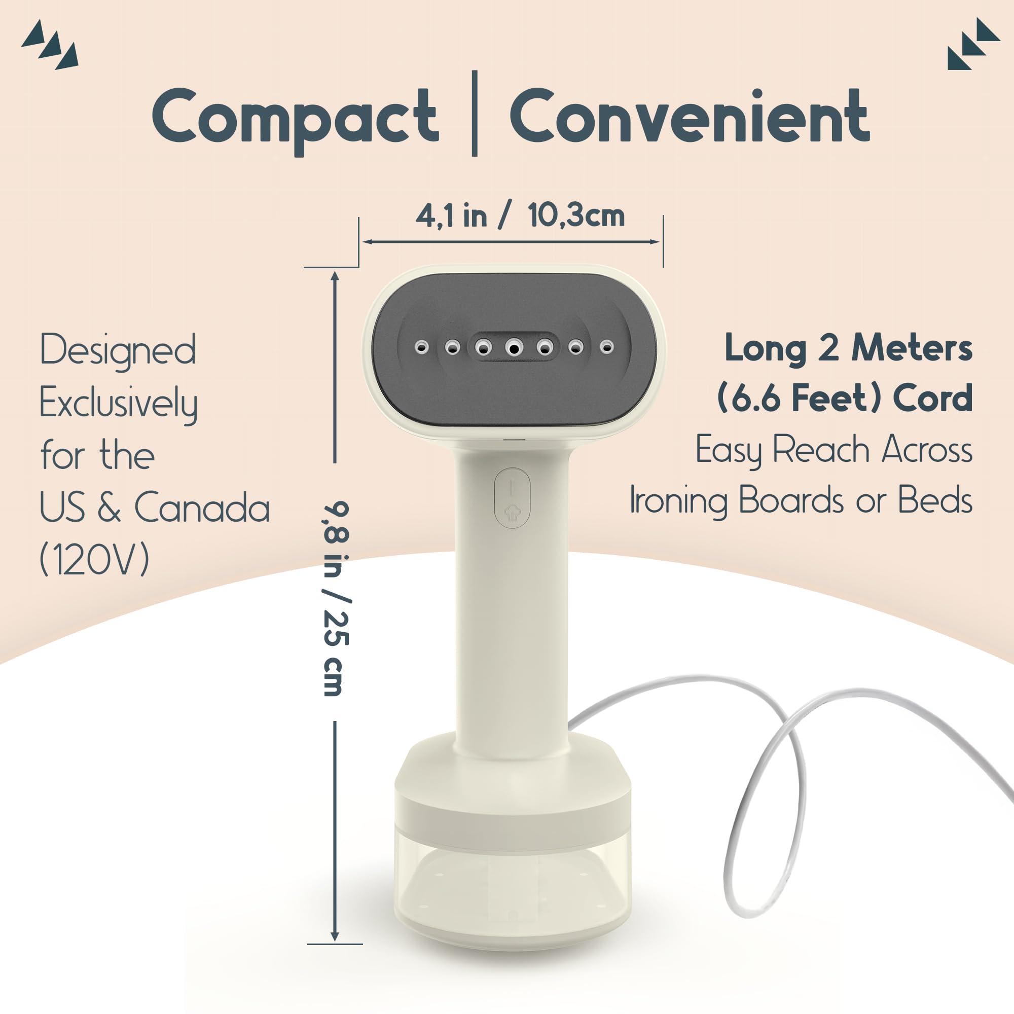 Tata Michelle steamer with a 2-meter power cord for flexibility