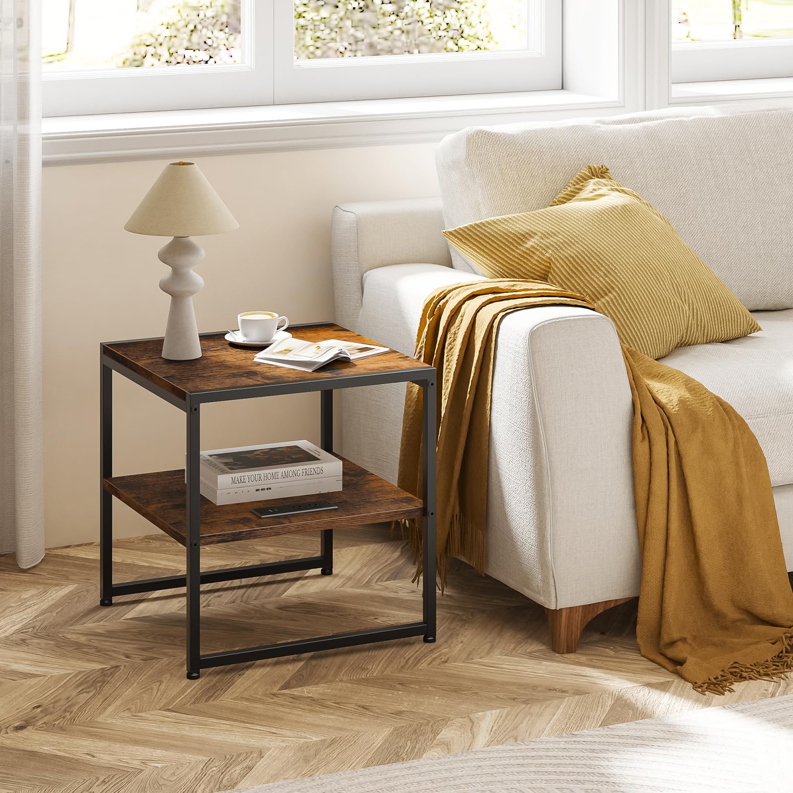 Tatub 20in end-table-rustic-brown-square stylish storage for living spaces