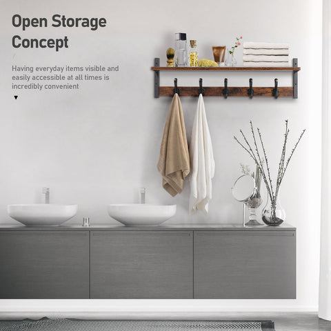 Tatub rustic shelf adds style while organizing living room decor