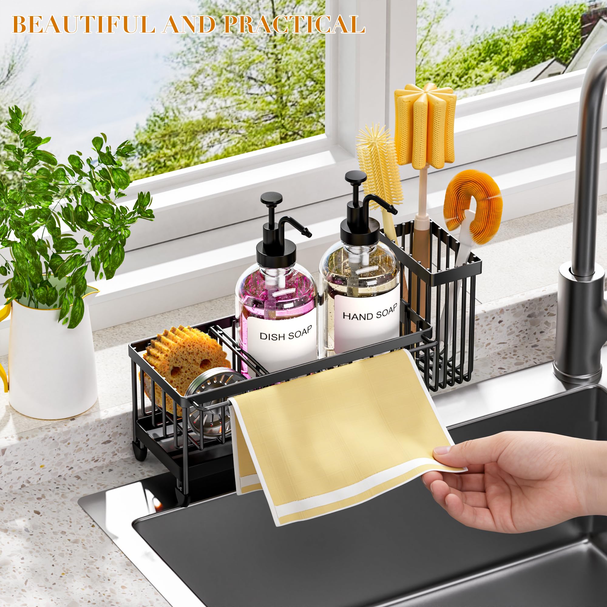 tatull rotatable spout directs water into sink.