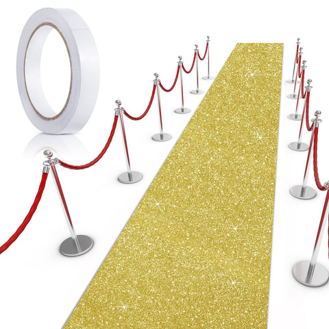 Tatuo classic glitter gold rug complements festive decor and Christmas setups.