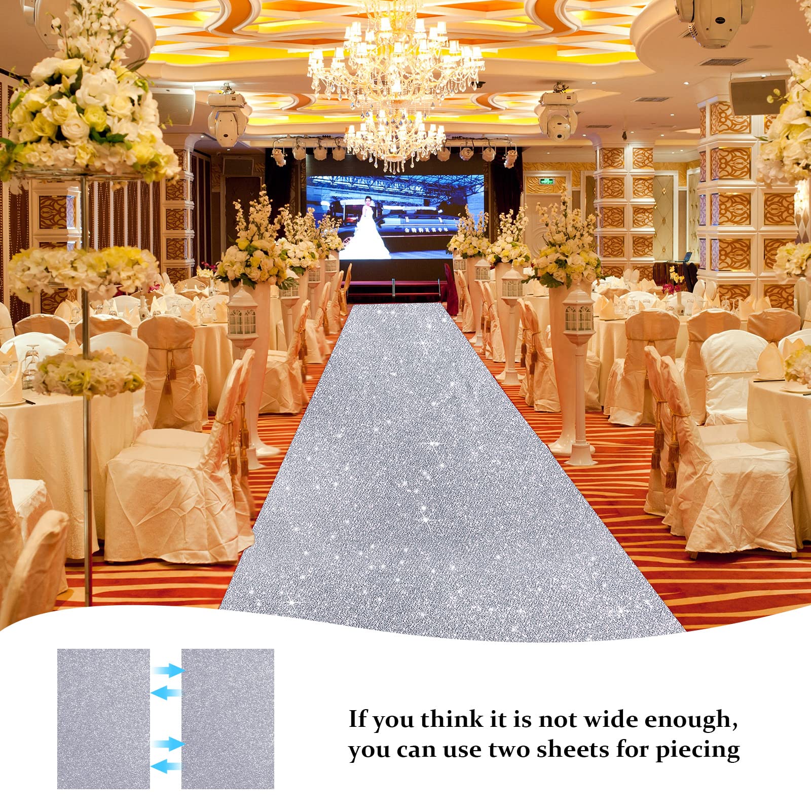 Tatuo glitter runner suitable for indoor and outdoor events.