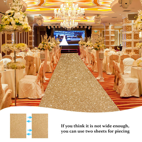 Tatuo glitter champagne rug aisle decoration adds festive flair