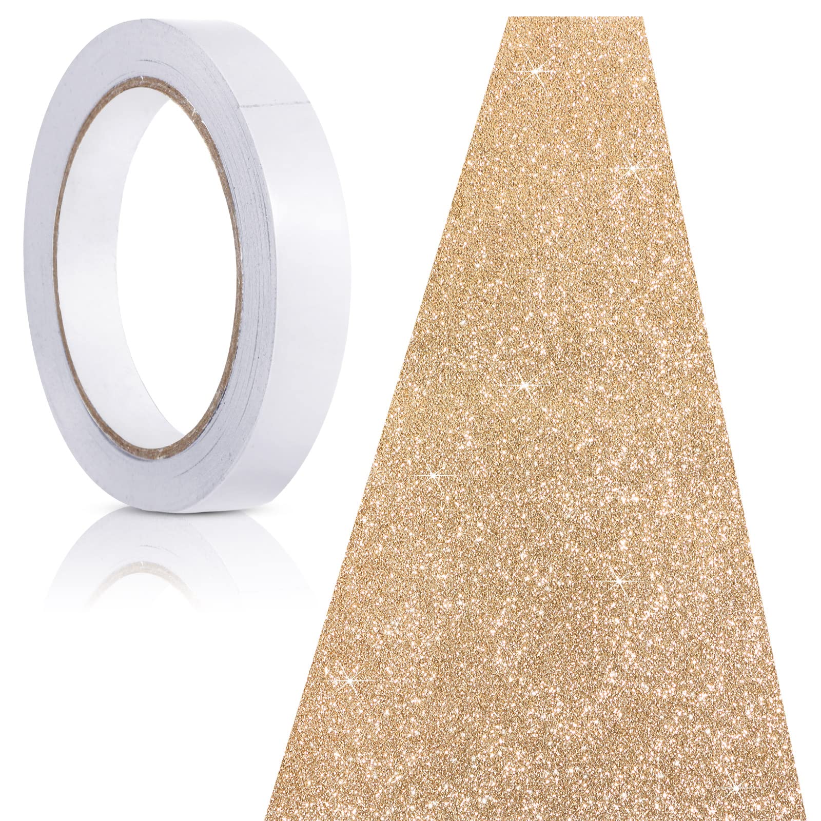 Tatuo glitter champagne runway rug in 2.46 x 30 ft for elegant hallway decor