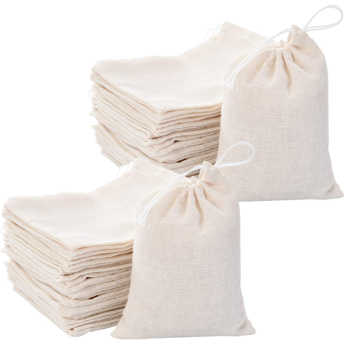 Tatuo muslin drawstring bags for tea storage and gifting