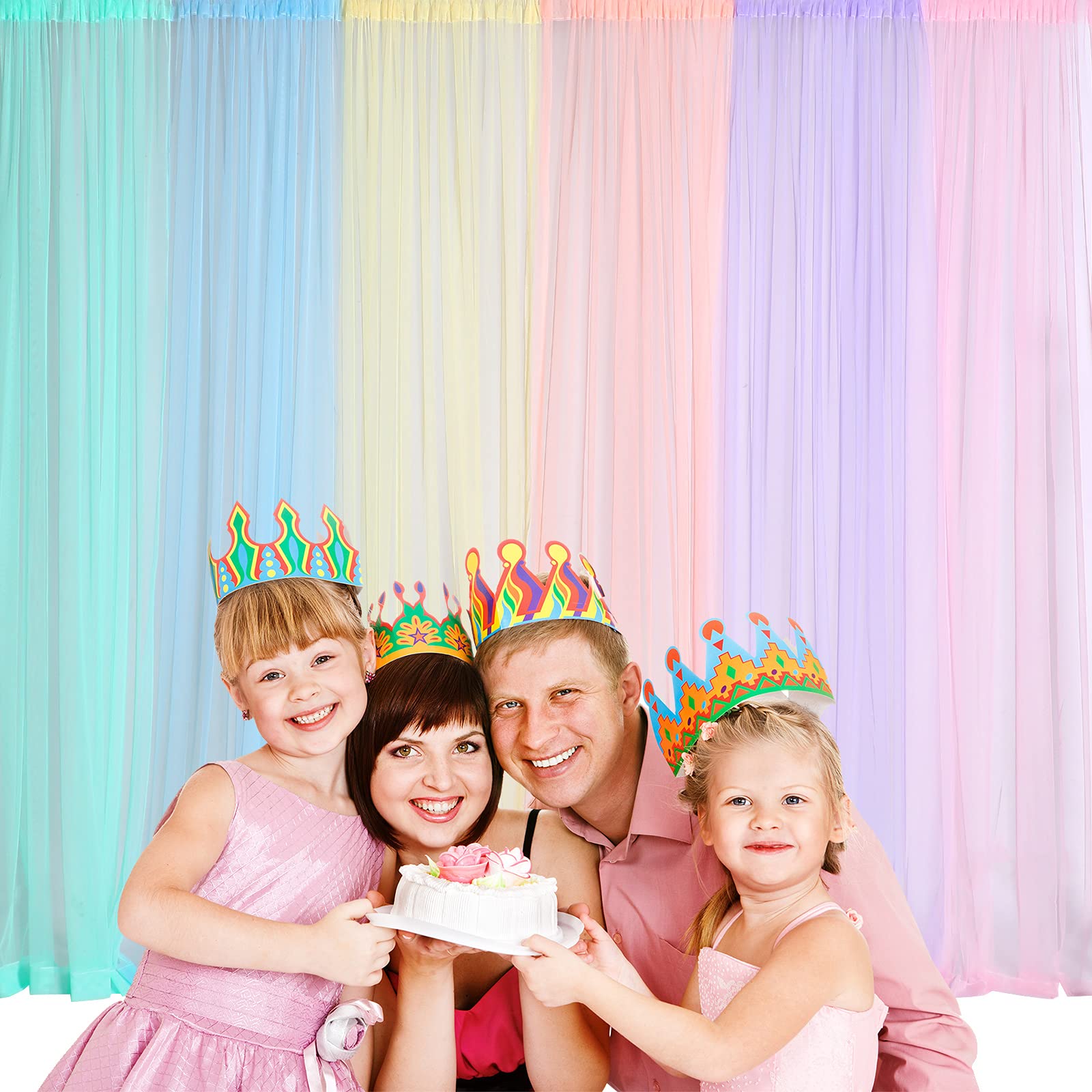 Tatuo unicorn party decor with tulle layout for versatile backdrops