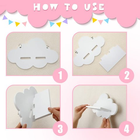 Tatuo white cloud shelf in bedroom or nursery for small keepsakes