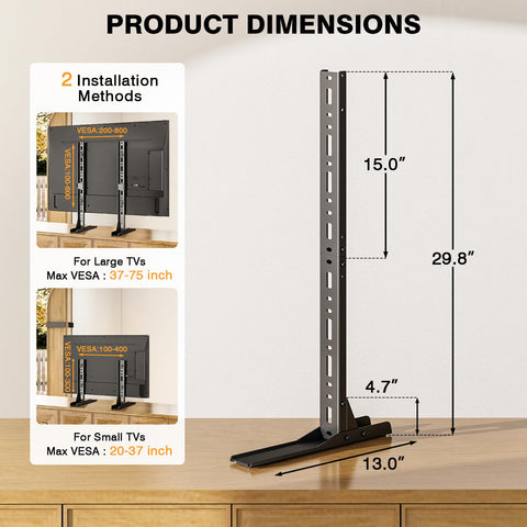 TAVR Furniture max-VESA 800x600 compatibility ensures broad TV fit.