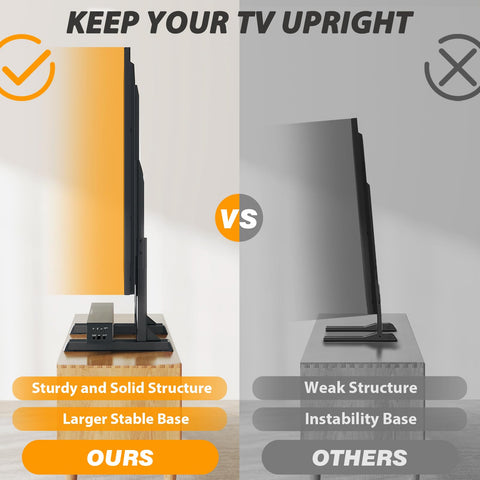 TAVR Furniture reinforced triangular-support design provides stable support for larger TVs.