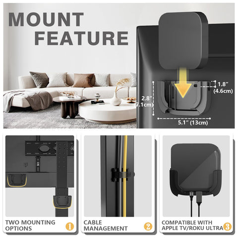 TAVR sturdy 110 lb capacity provides a solid base for larger TVs.