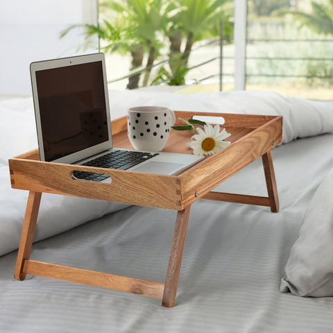 Taxenxar multi-functional tray for breakfast, laptop, or bedside use.