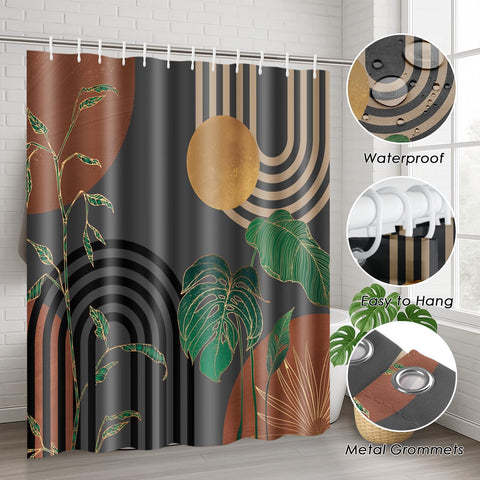 Tayney Brown waterproof polyester shower curtain resists fading and water exposure.