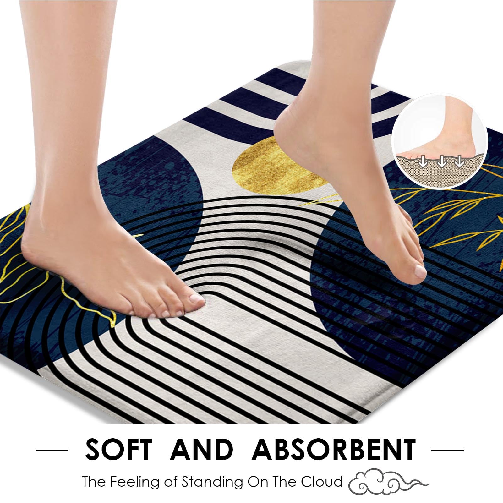 Tayney U shaped rug provides comfy footbed and anti slip grip