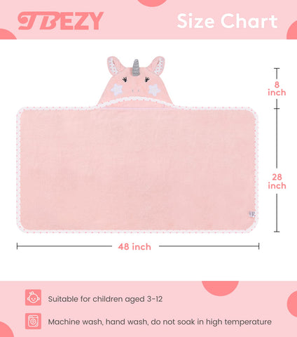 TBEZY hooded towel kids 48x28 inches, secure fit after swimming