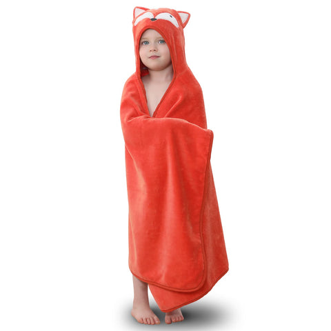 TBEZY hooded towel for kids fox design, cozy bath time