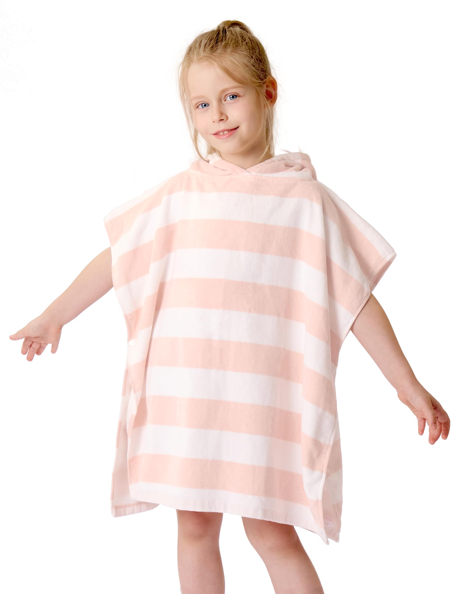 TBEZY Toddler Poncho Towel Pink Hooded design aids quick drying after bath