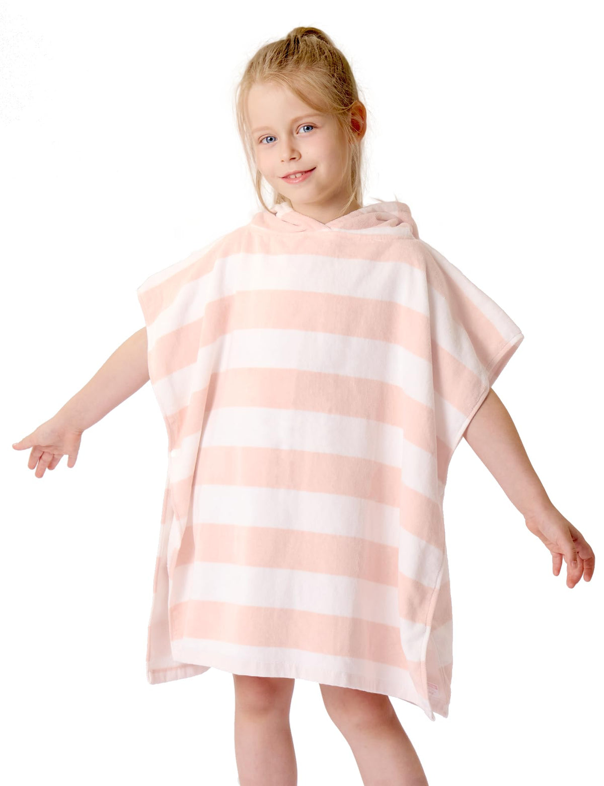 TBEZY Toddler Poncho Towel Pink Hooded design aids quick drying after bath