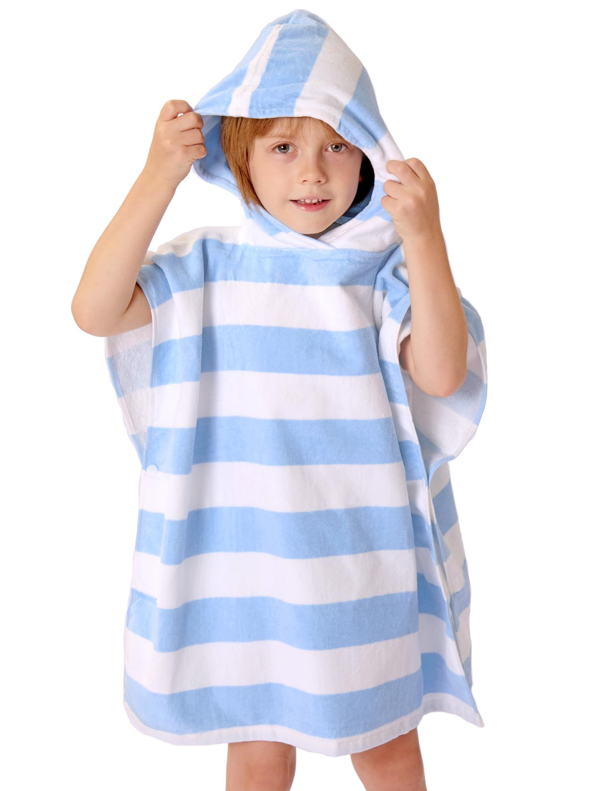 TBEZY blue hooded toddler poncho towel provides cozy warmth after bath