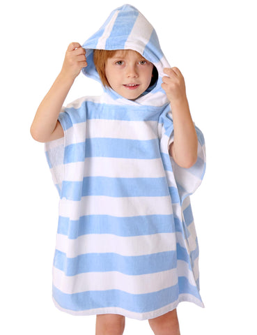 TBEZY blue hooded toddler poncho towel provides cozy warmth after bath