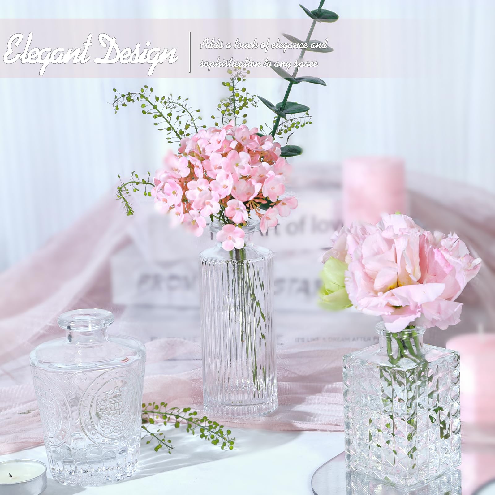 TBWIND blue hue mini vases add soothing ambiance to any table.