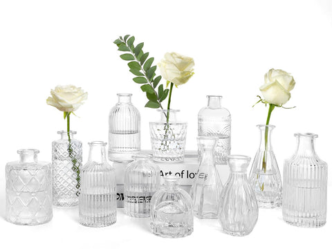 TBWIND bud vases 12-pack for elegant table centerpieces