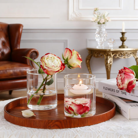 TBWIND clear glass vase 4-inch small bloom for delicate arrangements