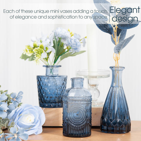 TBWIND decorative blue bud vase enhances shelves and tabletops