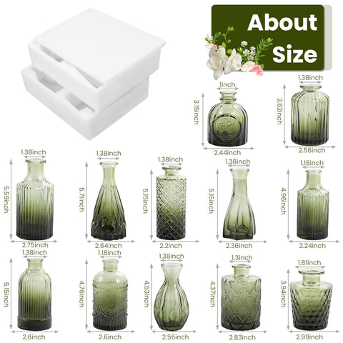 TBWIND etched-pattern mini vases add vintage charm to wedding tables.