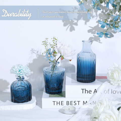 TBWIND blue bud vase set makes a thoughtful gift for anniversaries and celebrations.
