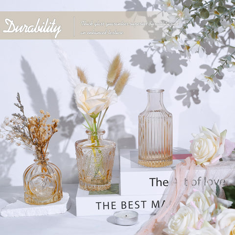 TBWIND gift-ready amber bud vases set for anniversaries or housewarmings
