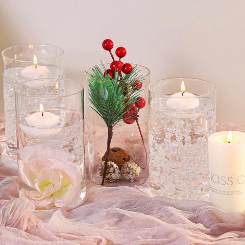 TBWIND glass cylinder vase used as a candle holder for ambient dining